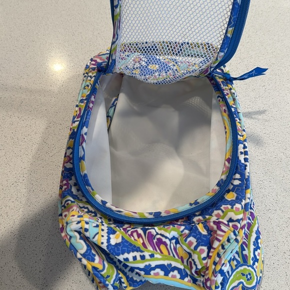 Vera Bradley Capri Blue Shoe Accessory Bag Retired Rare Mesh Front Zipper Travel - Picture 2 of 5